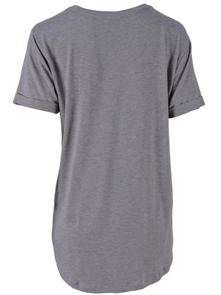 Blusa Manga Curta Feminina Adulto Over 8814 Paty Gloss Mescla