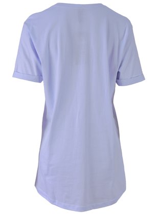 Blusa Manga Curta Feminina Adulta Plus Size Com Estampa Olhos 8857 Paty Gloss Branco