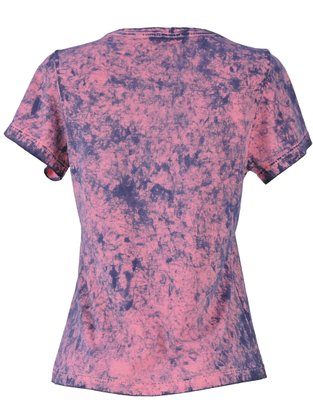 Blusa Manga Curta Feminina Adulto Estonada 31618 Vanton Rosa E Marinho