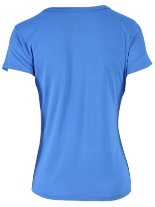 Blusa Manga Curta Feminina Adulto Lisa Detalhe Botões V0007 Vila Flor Azul Claro