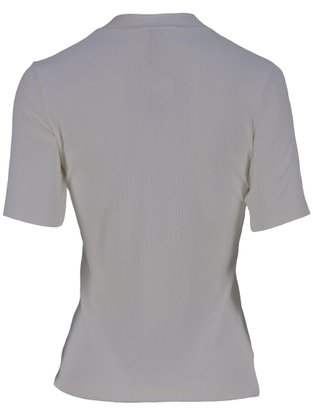 Blusa Manga Curta Feminina Adulto Lisa Gola Alta V561M Vila Flor Creme