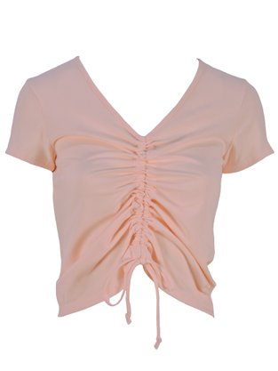 Blusa Manga Curta Feminina Adulto Lisa V559M Vila Flor Papaya