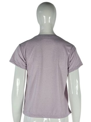 Blusa Manga Curta Feminina Adulto Mesclada Com Decote em V 530001 Vanton Lilás