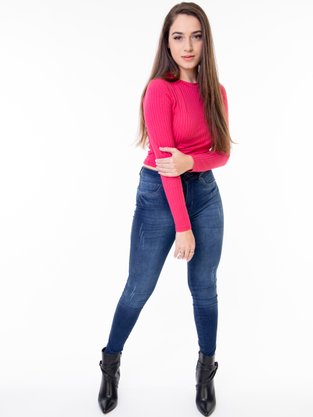 Blusa Manga Longa Feminina Adulta Canelada E Lisa 00086 Lunender Rosa Moreno