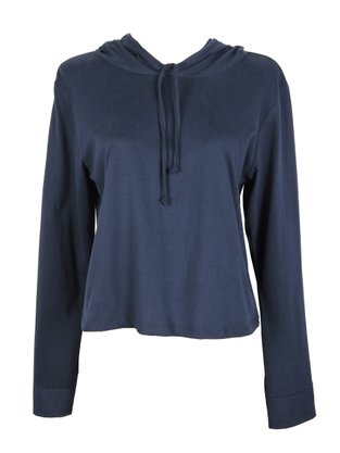Blusa Manga Longa Feminina Adulto Com Capuz V529M Vila Flor Marinho