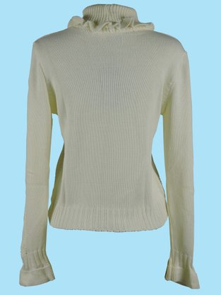 Blusa Manga Longa Feminina Adulta Com Detalhe Punho E Gola Alta LG119 Logan Creme
