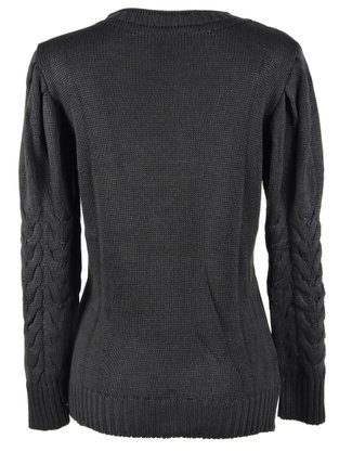 Blusa De Tricot Trançado Feminino Adulto Olivia LG112 Logan Preto