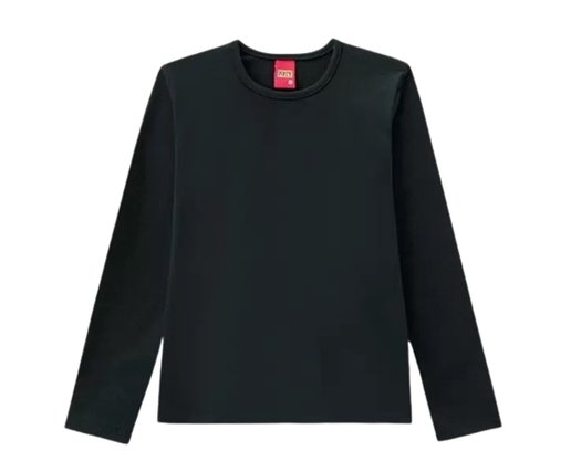 Blusa Juvenil Feminina Em Cotton  206210 kyly Preto