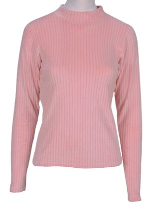 Blusa Plush Canelada Feminina Adulto 7608 Paty Gloss Rosa