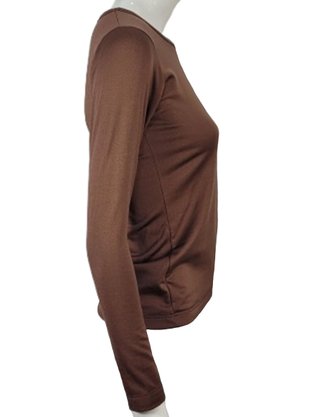Blusa Termica Feminina Decote Redondo Ellegante Marrom