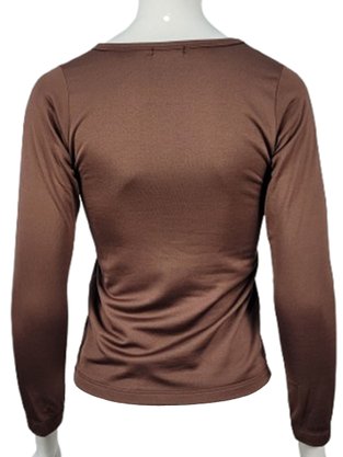Blusa Termica Feminina Decote Redondo Ellegante Marrom