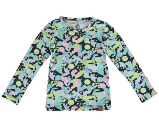 Blusa Térmica Feminina Infantil 1-3 Estampada 24014 Dc Têxtil Preto e Verde