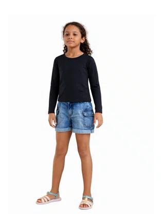 Blusa Térmica Unissex Infantil 4/8 Endoux Preto