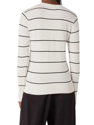 Blusão De Lã Feminino Adulto Com Punho K0WJ Hering Branco e Preto