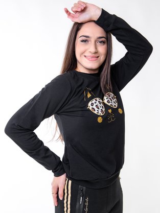Blusão De Molecotton Feminino Adulto Cat 6844 Tookas Preto