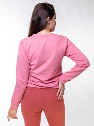 Blusão De Molecotton Feminino Adulto Cat 6844 Tookas Rose