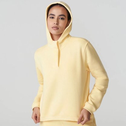 Casaco de Moletom Feminino Adulto Com Capuz Essencial Winter F12L105 Fila Amarelo Pastel
