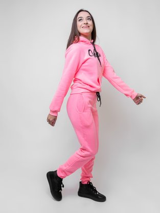 Blusão De Moletom Feminino Adulto Com Capuz Detalhe VNTNDET/VNTN 26207 Vanton Rosa Neon