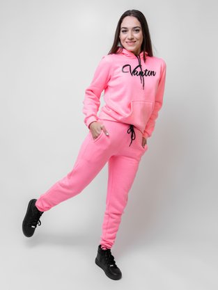 Blusão De Moletom Feminino Adulto Com Capuz Detalhe VNTNDET/VNTN 26207 Vanton Rosa Neon