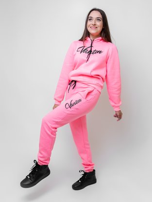 Blusão De Moletom Feminino Adulto Com Capuz Detalhe VNTNDET/VNTN 26207 Vanton Rosa Neon