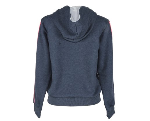 Blusão de Moletom Feminino Adulto Detalhe Capuz Psycho 6831 Tookas Mescla Marinho