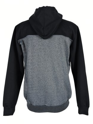 Blusão De Moletom Masculino Adulto Com Bolso Canguru 23020 Vanton Mescla e Preto