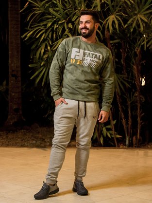 Blusão De Moletom Masculino Adulto Estampa Emborrachada Logomarca 24676 Fatal Verde