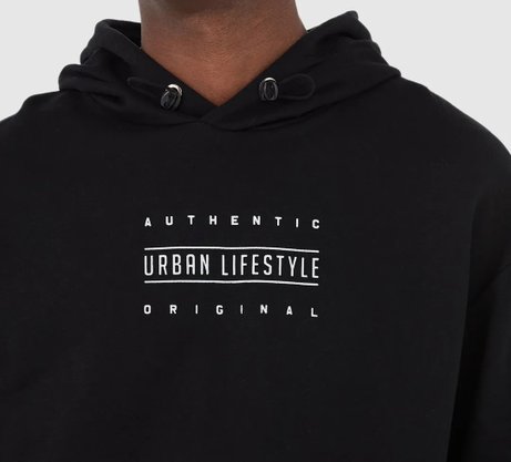 Blusão De Moletom Masculino Estampado Com Capuz 1000106349 Malwee Preto