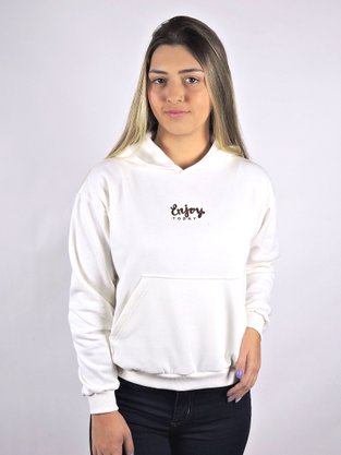 Blusão Feminino Adulto Com Capuz e Bolso Canguru 1512 Mc'Jo Palha