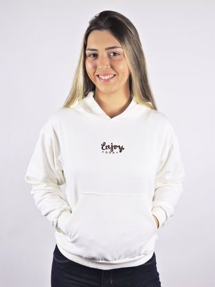 Blusão Feminino Adulto Com Capuz e Bolso Canguru 1512 Mc'Jo Palha