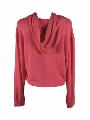 Blusão Feminino Adulto Cropped Com Capuz 4307 Paty Gloss Rosa