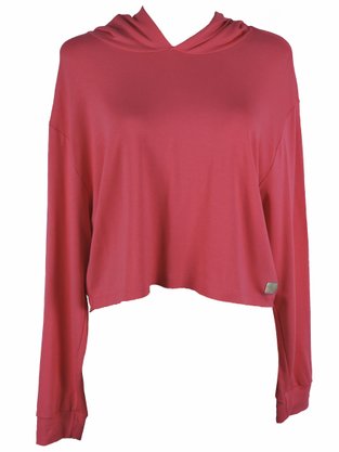 Blusão Feminino Adulto Cropped Com Capuz 4307 Paty Gloss Rosa