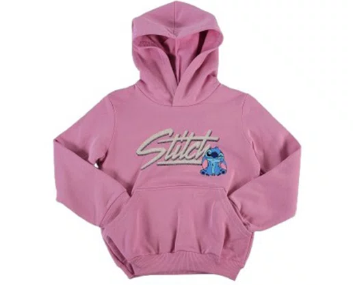 Blusão Moletom Canguro Feminino Juvenil 10-16 Stitch 1000132205 Malwee Rosa