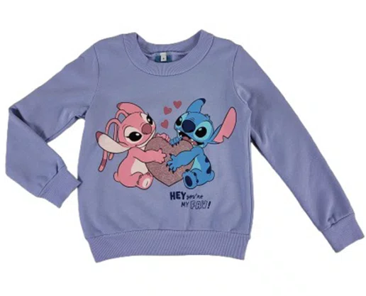 Blusão Moletom Feminino Infantil 4-8 Stitch Cool 1000127767 Malwee Lilás