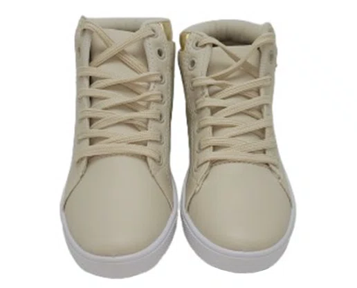 Bota Feminina Juvenil Casual Holográfico MDIBK80 Mendii Creme e Dourado