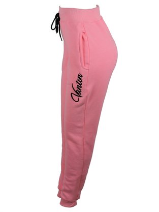 Calça De Moletom Feminina Adulto Com Punho 26233 Vanton Rosa Neon