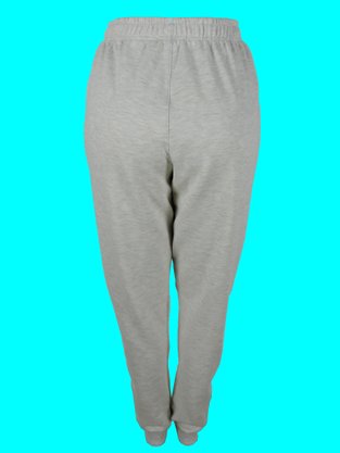 Calça De Moletom Feminina Adulto Com Punho Detalhe Friso 6881 Tookas Mescla White