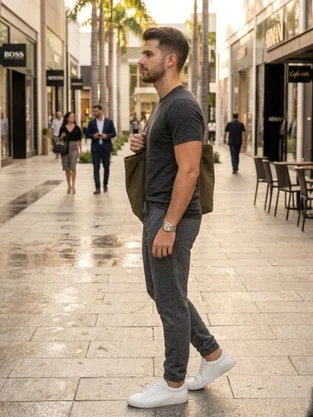 Calça De Moletom Jogger Masculina 30938 Fatal Cinza Mescla