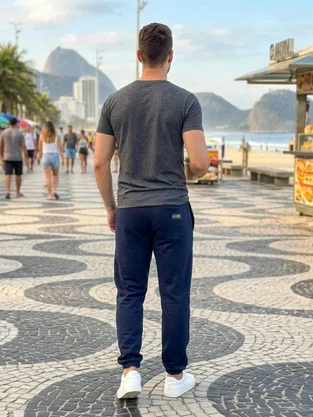 Calça De Moletom Jogger Masculina 30938 Fatal Marinho