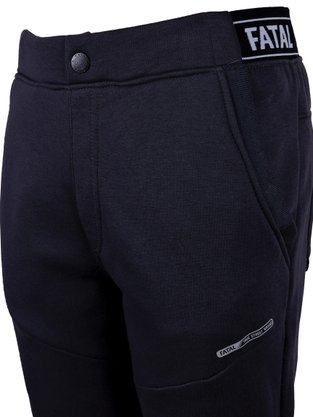 Calça De Moletom Masculina Adulto Detalhe Botão E Elástico 21643 Fatal Preto
