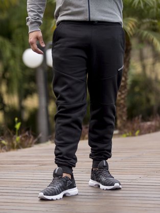 Calça De Moletom Masculina Adulto Detalhe Botão E Elástico 21643 Fatal Preto