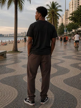 Calça de Moletom Tradicional Masculina 30939 Fatal Marrom