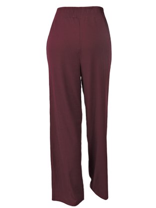 Calça Feminino Adulto Pantalona Em Malha Three Hands Vinho