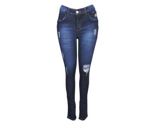 Calça Jeans Feminina Adulto Skinny Com Cós Médio Up 5410 Max Denim Jeans