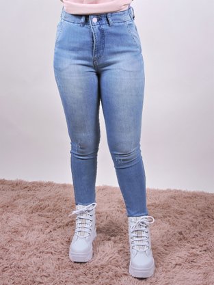 Calça Jeans Feminina Adulto Skinny Detalhe Barra 26969 Biotipo Jeans 40
