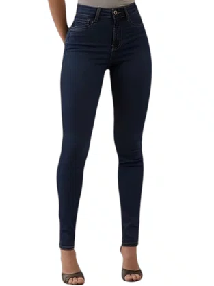 Calça Jeans Feminina Adulto Skinny JV024 Lunender Jeans Escuro