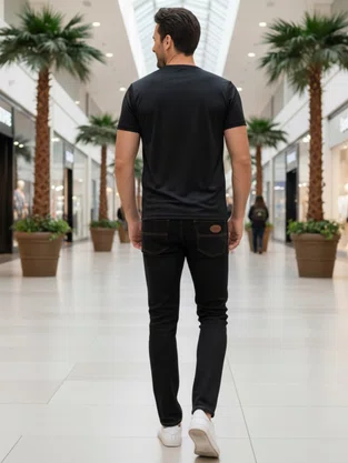 Calça Jeans Masculina Adulto Com Lycra Ferju Preto