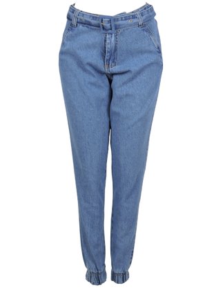 Calça Jogger Feminina Adulto Com Detalhe No Cinto 848 Ativip Jeans