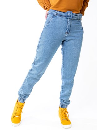 Calça Jogger Feminina Adulto Com Detalhe No Cinto 848 Ativip Jeans