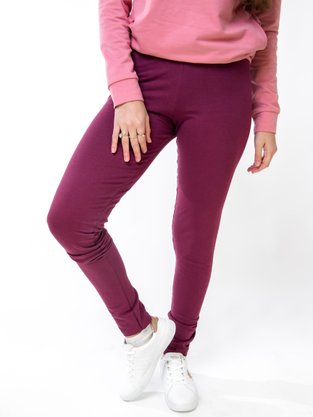 Calça Legging Feminina Adulto De Cotton Lisa 1000026301 Malwee Vinho